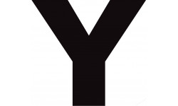 Lettre Y noir sur fond blanc (15x16.4cm) - Sticker/autocollant